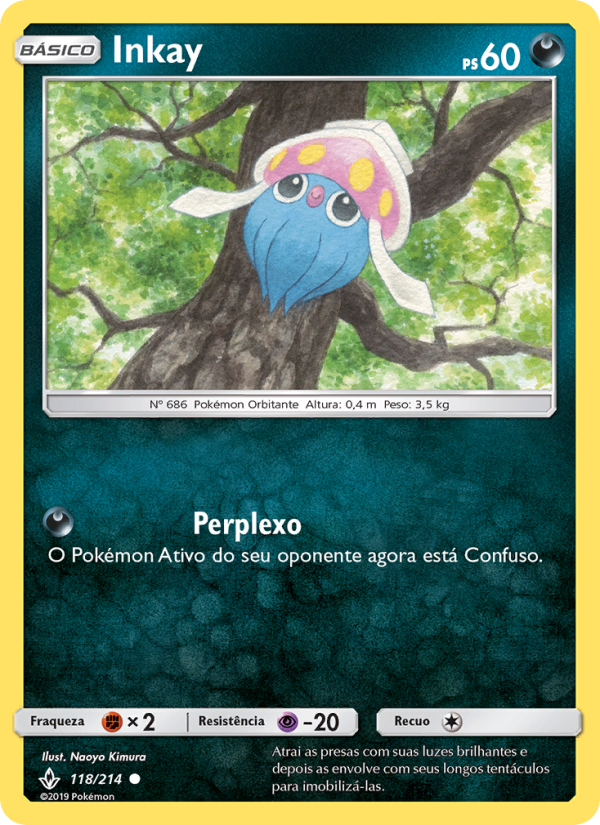 Inkay 118 — Unbroken Bonds (Portuguese Pokémon TCG card)