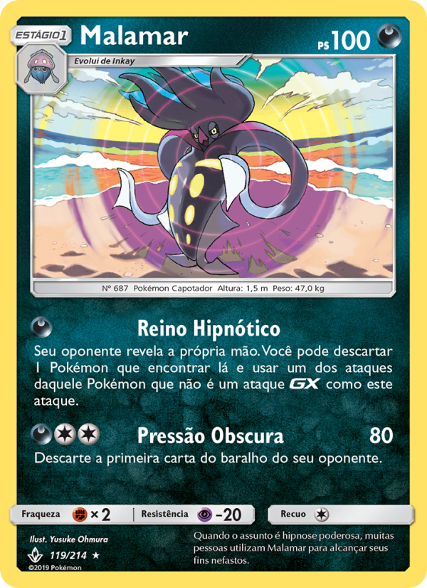 Malamar 119 — Unbroken Bonds (Portuguese Pokémon TCG card)