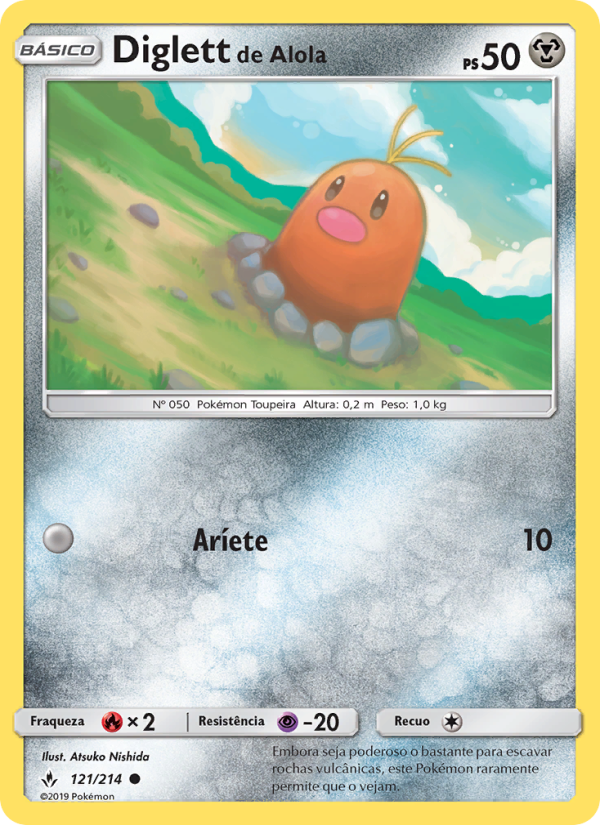 Diglett de Alola 121 — Elos Inquebráveis (Portuguese Pokémon TCG card)