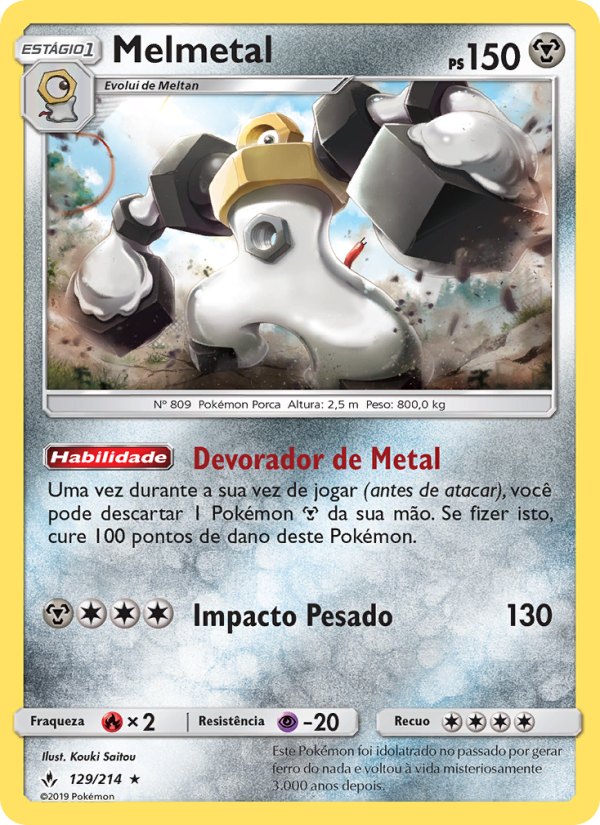 Melmetal 129 — Elos Inquebráveis (Portuguese Pokémon TCG card)