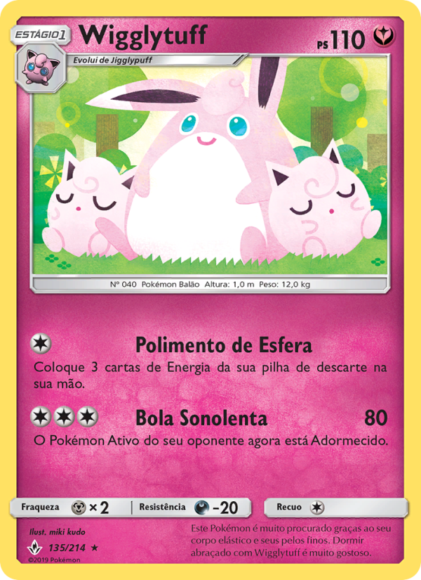 Wigglytuff 135 — Elos Inquebráveis (Portuguese Pokémon TCG card)
