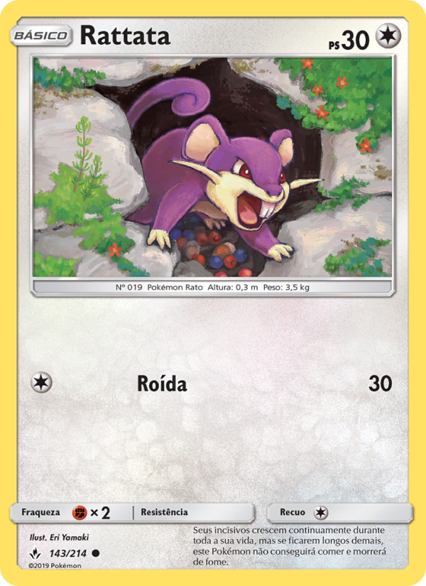 Rattata 143 — Elos Inquebráveis (Portuguese Pokémon TCG card)