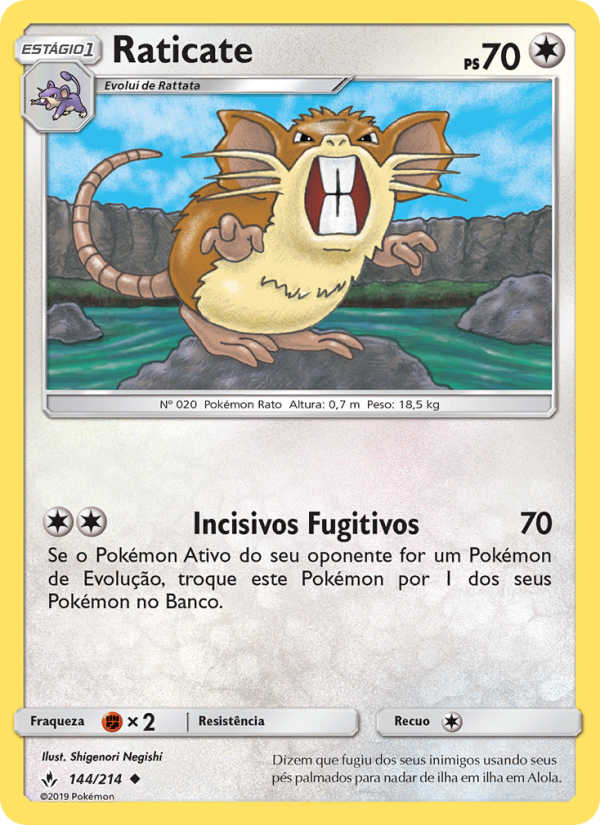 Raticate 144 — Elos Inquebráveis (Portuguese Pokémon TCG card)