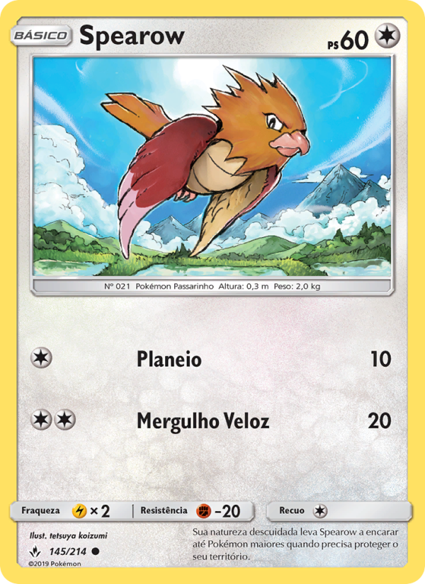 Spearow 145 — Elos Inquebráveis (Portuguese Pokémon TCG card)