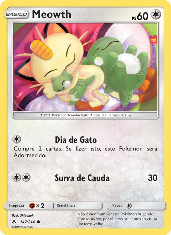 Meowth 147 — Elos Inquebráveis (Portuguese Pokémon TCG card)