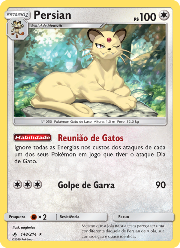 Persian 148 — Elos Inquebráveis (Portuguese Pokémon TCG card)