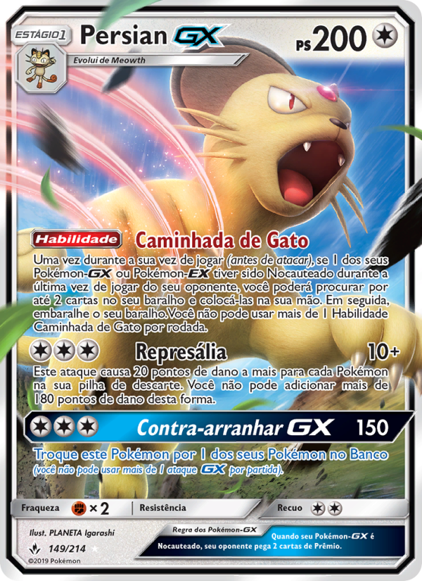 Persian GX 149 — Elos Inquebráveis (Portuguese Pokémon TCG card)