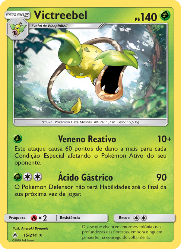 Victreebel 15 — Elos Inquebráveis (Portuguese Pokémon TCG card)