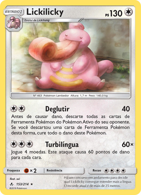 Lickilicky 153 — Elos Inquebráveis (Portuguese Pokémon TCG card)