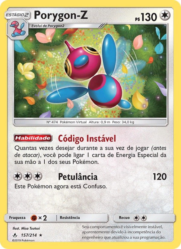 Porygon-Z 157 — Elos Inquebráveis (Portuguese Pokémon TCG card)