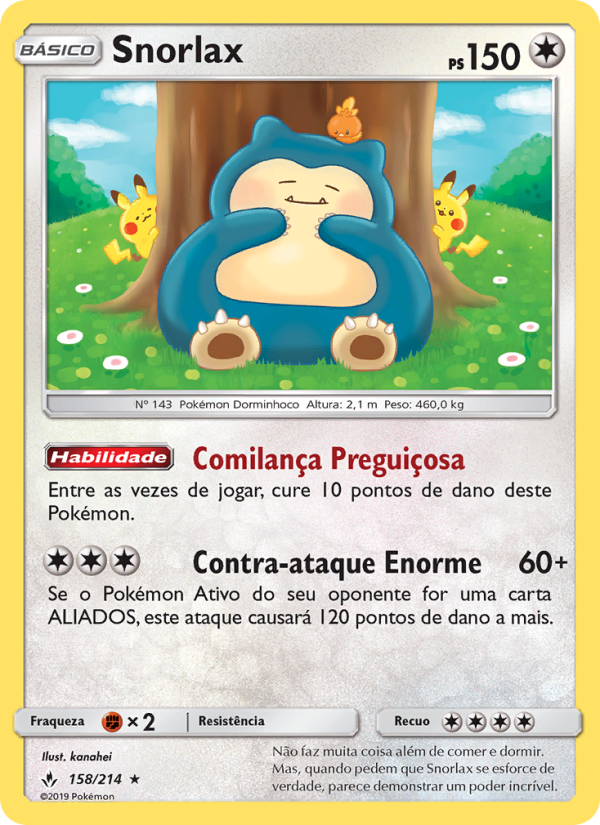 Snorlax 158 — Elos Inquebráveis (Portuguese Pokémon TCG card)