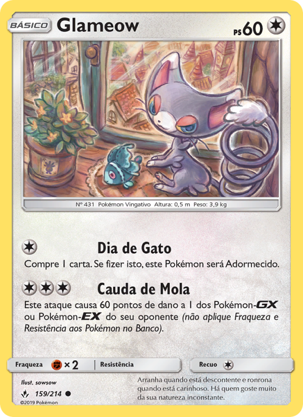 Glameow 159 — Elos Inquebráveis (Portuguese Pokémon TCG card)