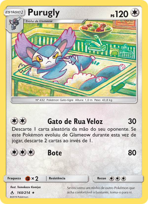Purugly 160 — Elos Inquebráveis (Portuguese Pokémon TCG card)