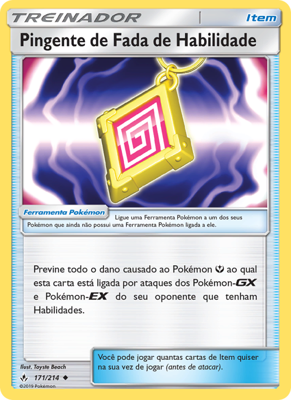 Pingente de Fada de Habilidade 171 — Elos Inquebráveis (Portuguese Pokémon TCG card)