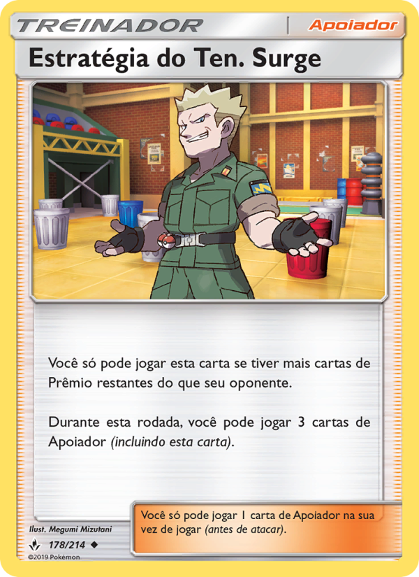 Estratégia do Ten. Surge 178 — Elos Inquebráveis (Portuguese Pokémon TCG card)