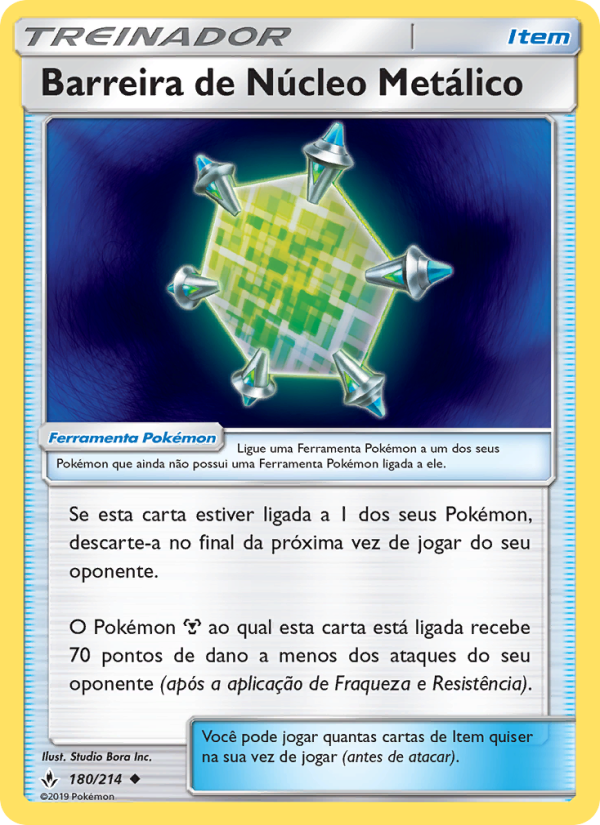 Barreira de Núcleo Metálico 180 — Elos Inquebráveis (Portuguese Pokémon TCG card)