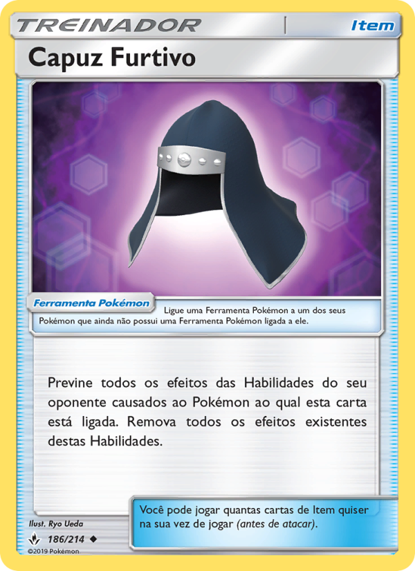 Capuz Furtivo 186 — Elos Inquebráveis (Portuguese Pokémon TCG card)