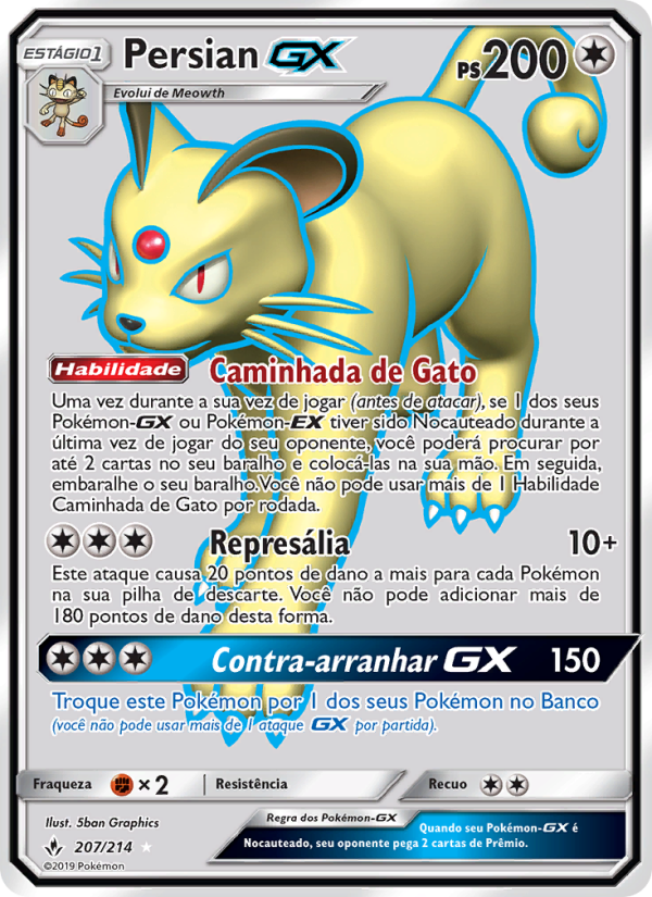 Persian GX 207 — Unbroken Bonds (Portuguese Pokémon TCG card)