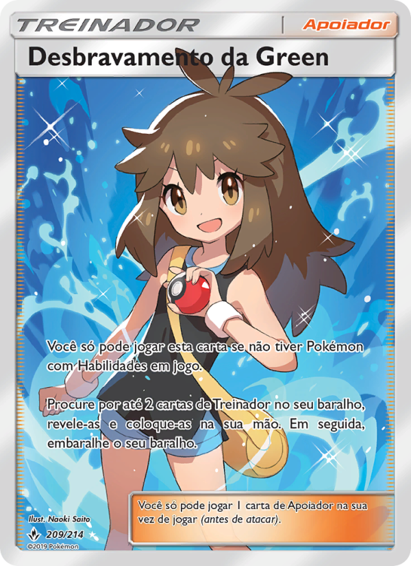 Desbravamento da Green 209 — Unbroken Bonds (Portuguese Pokémon TCG card)