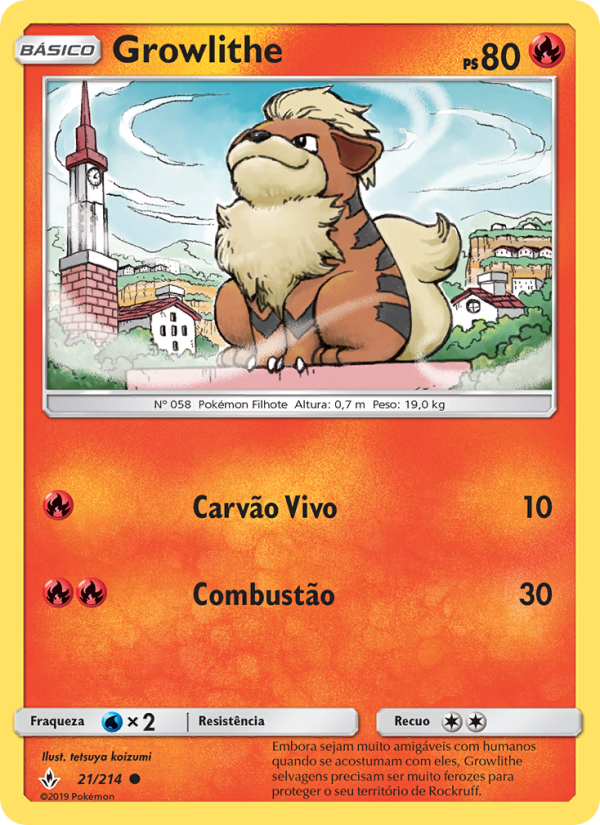 Growlithe 21 — Elos Inquebráveis (Portuguese Pokémon TCG card)