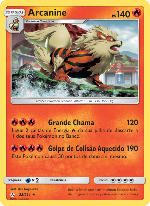 Arcanine 22 — Elos Inquebráveis (Portuguese Pokémon TCG card)