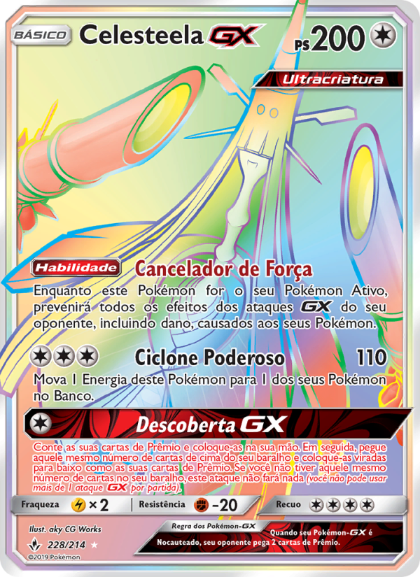 Celesteela GX 228 — Elos Inquebráveis (Portuguese Pokémon TCG card)