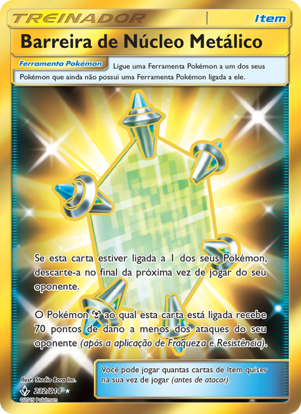 Barreira de Núcleo Metálico 232 — Elos Inquebráveis (Portuguese Pokémon TCG card)