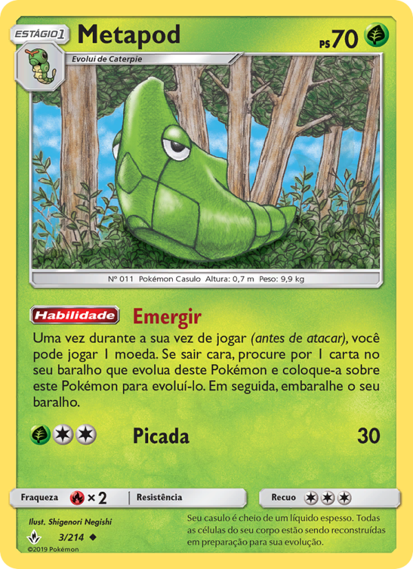 Metapod 3 — Elos Inquebráveis (Portuguese Pokémon TCG card)