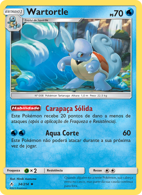 Wartortle 34 — Elos Inquebráveis (Portuguese Pokémon TCG card)