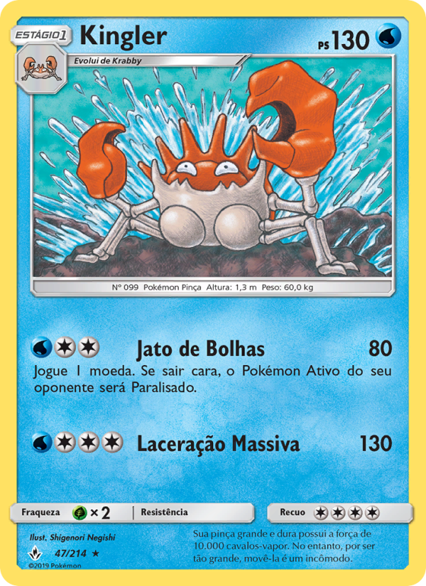 Kingler 47 — Elos Inquebráveis (Portuguese Pokémon TCG card)