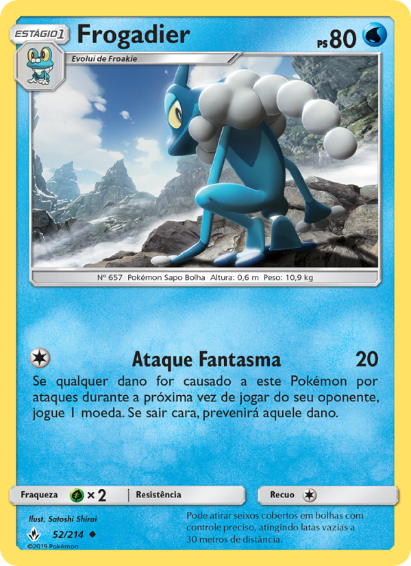 Frogadier 52 — Elos Inquebráveis (Portuguese Pokémon TCG card)