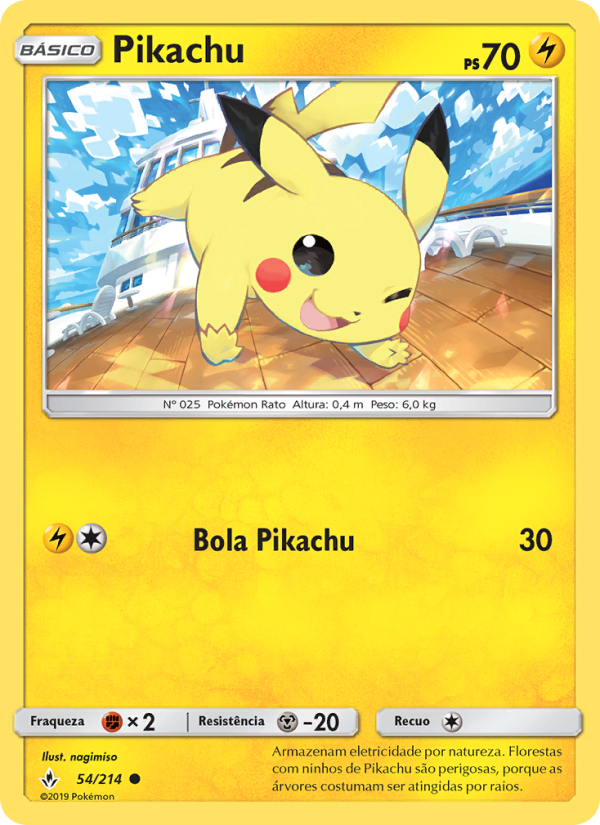 Pikachu 54 — Elos Inquebráveis (Portuguese Pokémon TCG card)