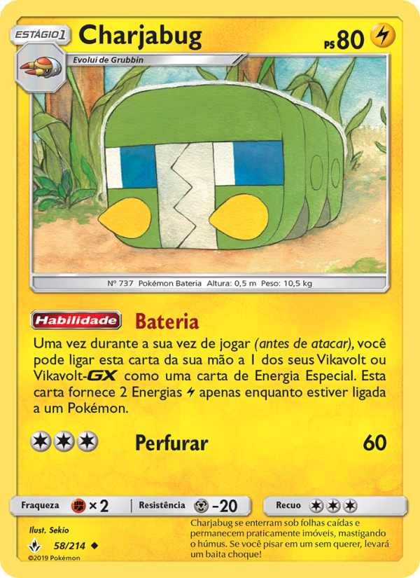 Charjabug 58 — Elos Inquebráveis (Portuguese Pokémon TCG card)