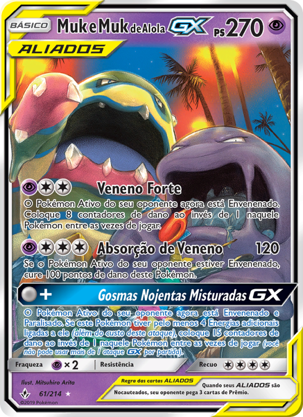 Muk e Muk de Alola GX 61 — Elos Inquebráveis (Portuguese Pokémon TCG card)