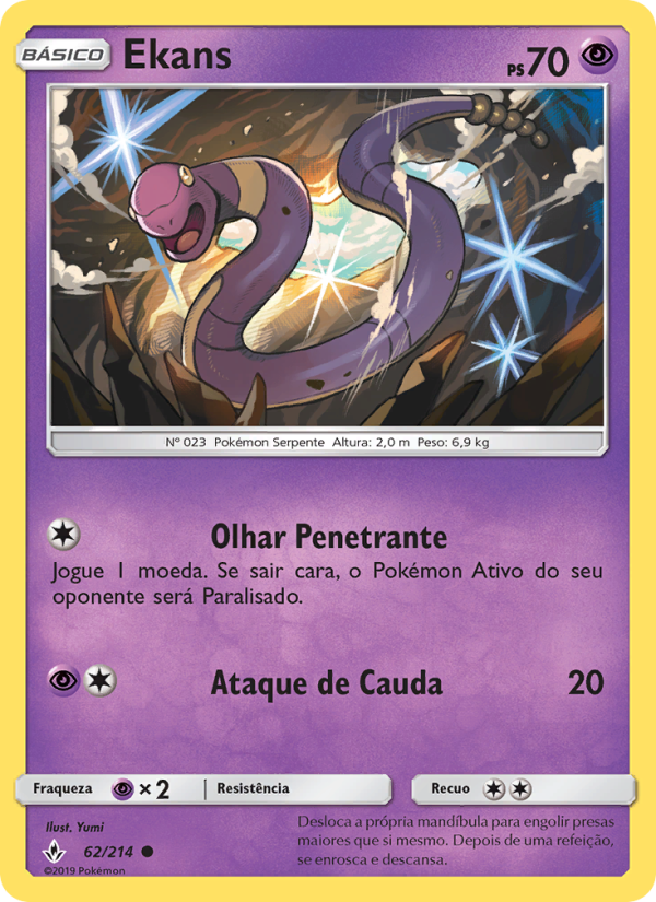 Ekans 62 — Elos Inquebráveis (Portuguese Pokémon TCG card)