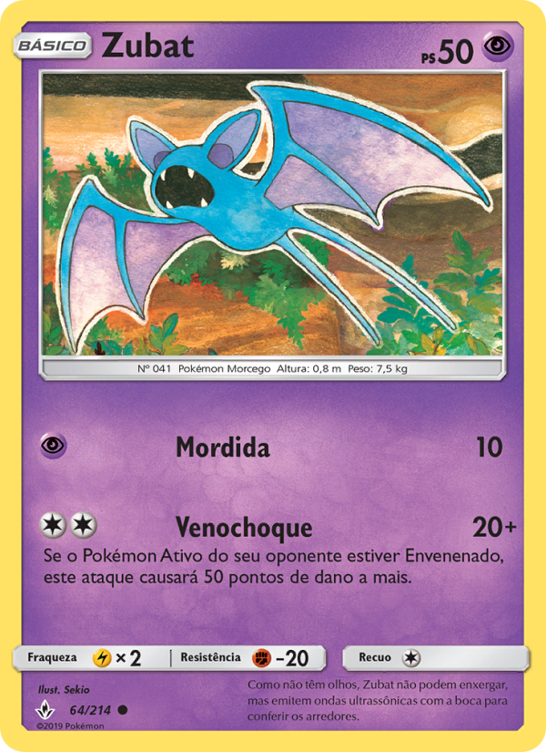 Zubat 64 — Elos Inquebráveis (Portuguese Pokémon TCG card)