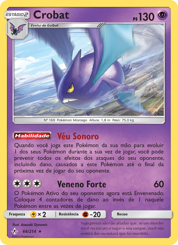 Crobat 66 — Elos Inquebráveis (Portuguese Pokémon TCG card)