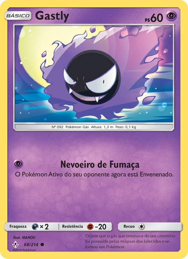 Gastly 68 — Elos Inquebráveis (Portuguese Pokémon TCG card)