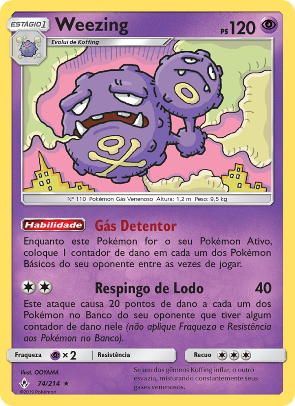 Weezing 74 — Elos Inquebráveis (Portuguese Pokémon TCG card)