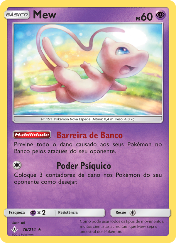 Mew 76 — Elos Inquebráveis (Portuguese Pokémon TCG card)