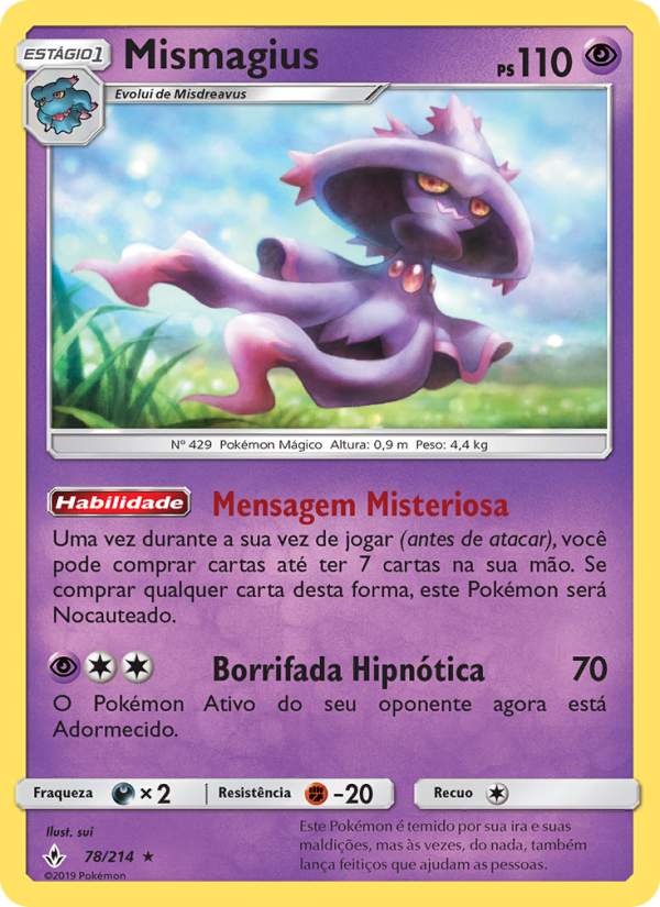 Mismagius 78 — Elos Inquebráveis (Portuguese Pokémon TCG card)