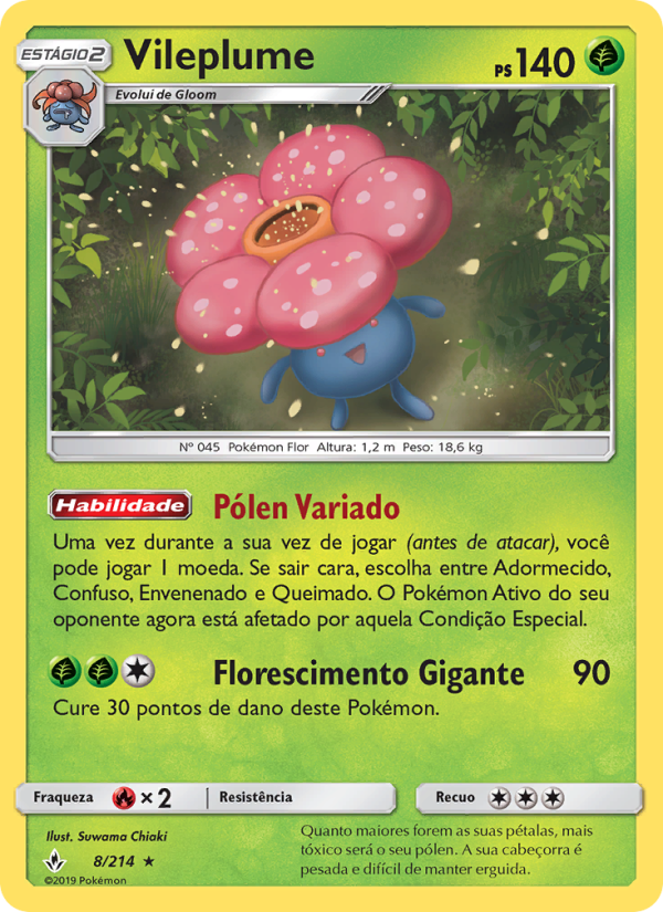 Vileplume 8 — Elos Inquebráveis (Portuguese Pokémon TCG card)