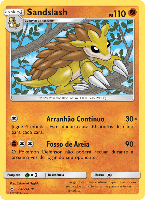 Sandslash 84 — Elos Inquebráveis (Portuguese Pokémon TCG card)