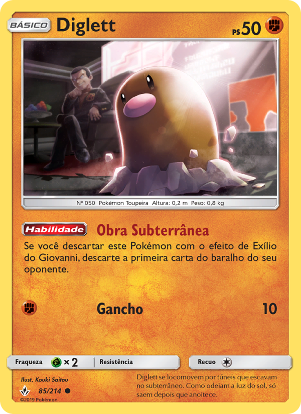 Diglett 85 — Elos Inquebráveis (Portuguese Pokémon TCG card)