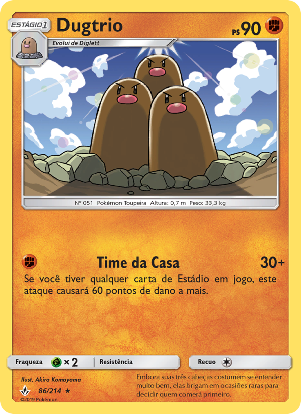 Dugtrio 86 — Elos Inquebráveis (Portuguese Pokémon TCG card)