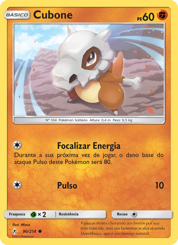 Cubone 90 — Elos Inquebráveis (Portuguese Pokémon TCG card)