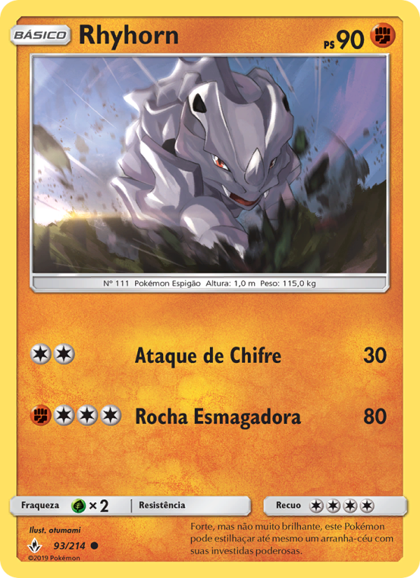 Rhyhorn 93 — Elos Inquebráveis (Portuguese Pokémon TCG card)