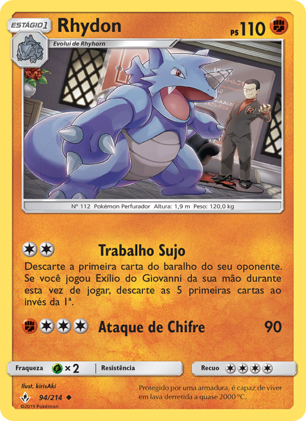 Rhydon 94 — Elos Inquebráveis (Portuguese Pokémon TCG card)