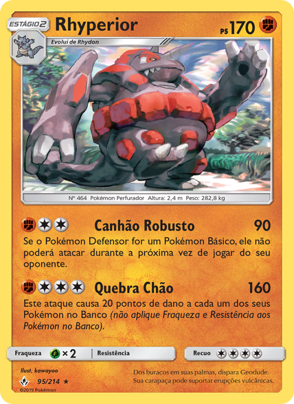 Rhyperior 95 — Elos Inquebráveis (Portuguese Pokémon TCG card)