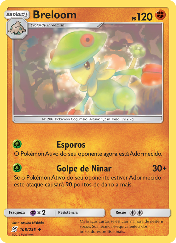 Breloom 108 — Sintonia Mental (Portuguese Pokémon TCG card)